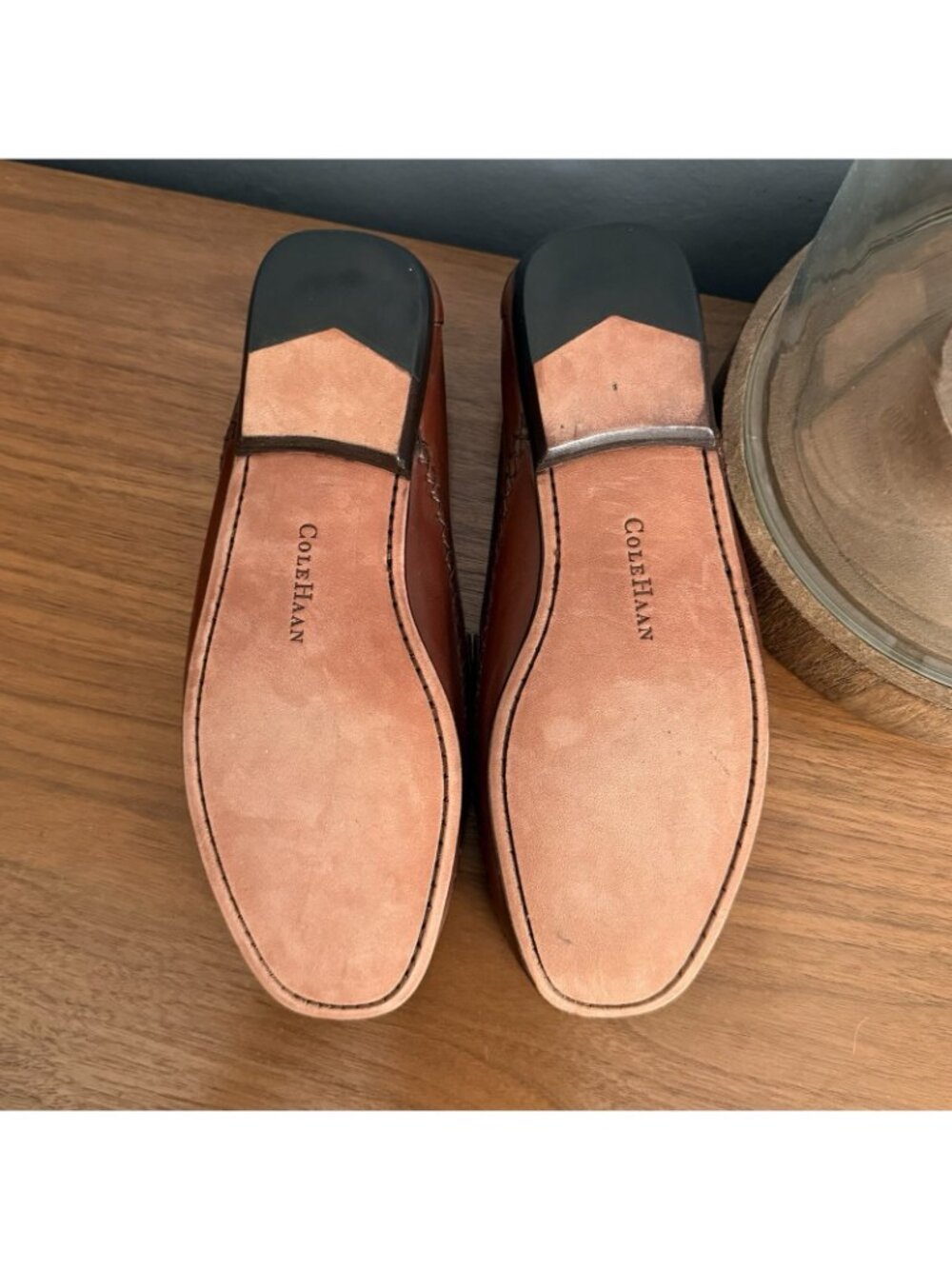 Vintage 90s Cole Haan Country Woven Leather Tassel Loafers Mahogany Brown 8C - Picture 7 of 9